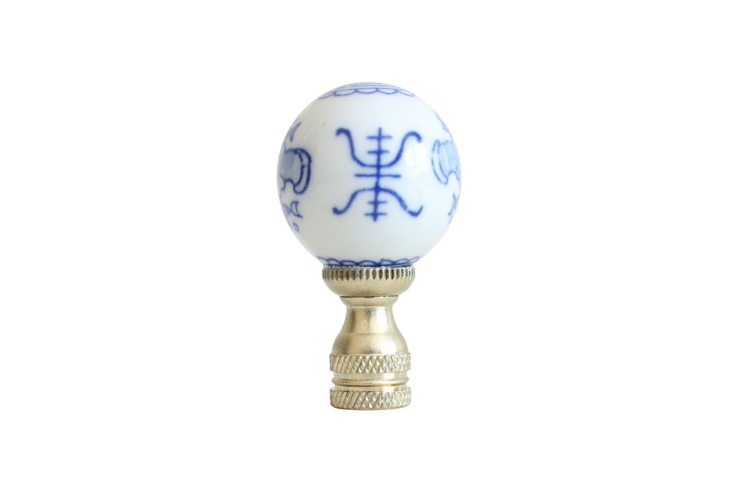 Blue and White Porcelain Ball Longevity Table Lamp Finial