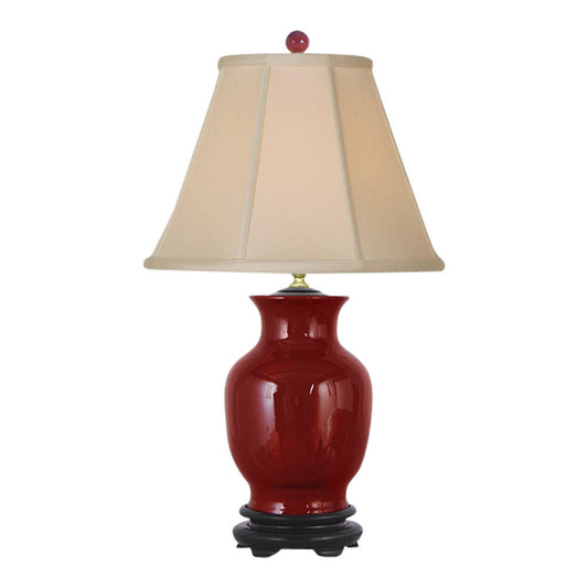 Beautiful Oxblood Red Porcelain Vase Table Lamp 20"