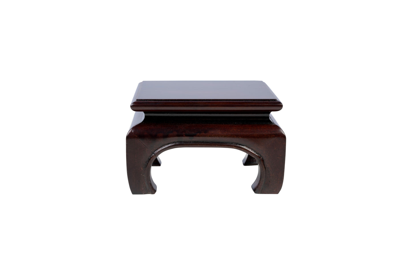 Beautiful Dark Brown Gloss Square Chinese Wooden Platform Stand 4"x4"