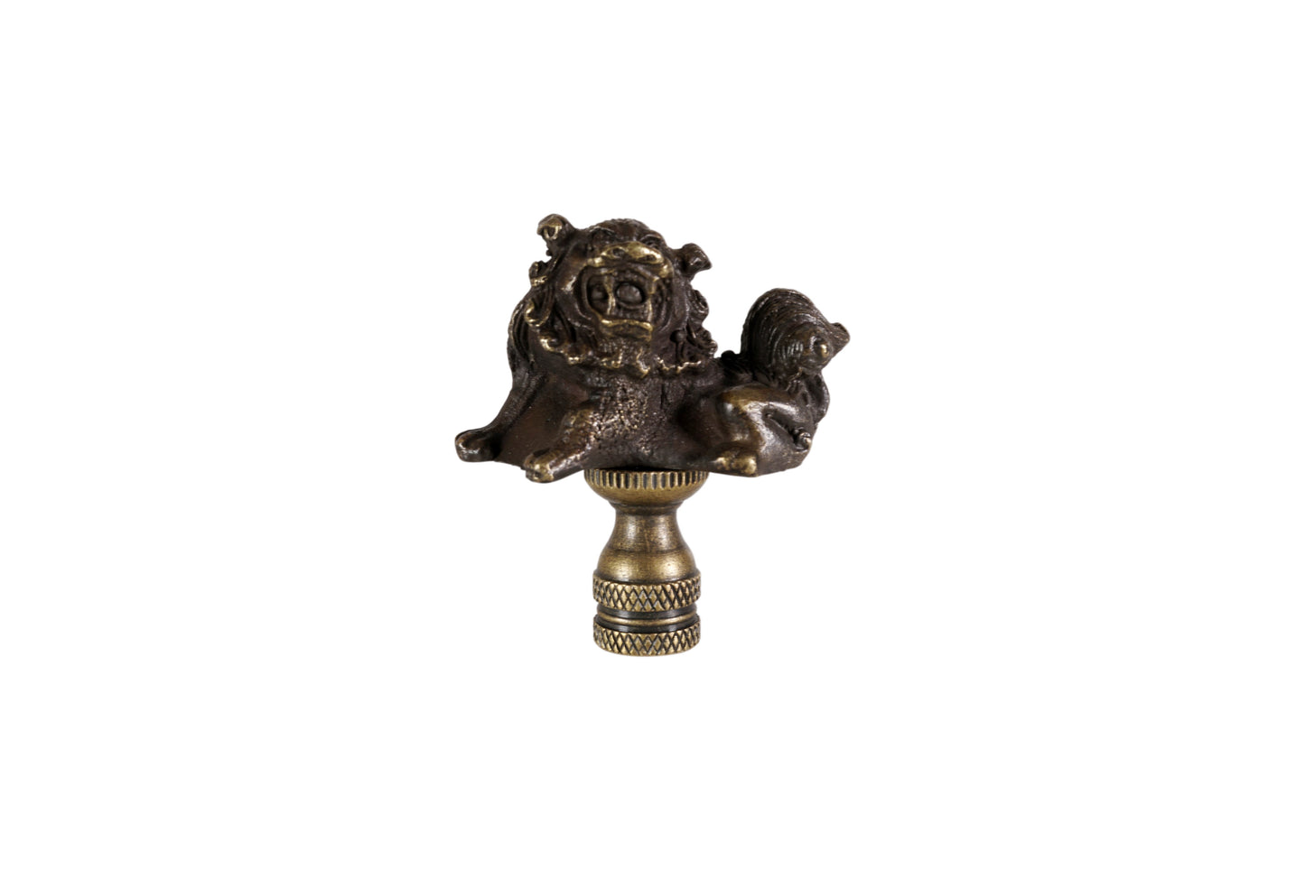 Bronze Foo Dog Figurine Table Lamp Finial 2.5"