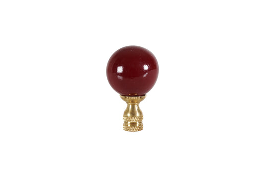 Ox Blood Porcelain Ball Table Lamp Finial 2.5"