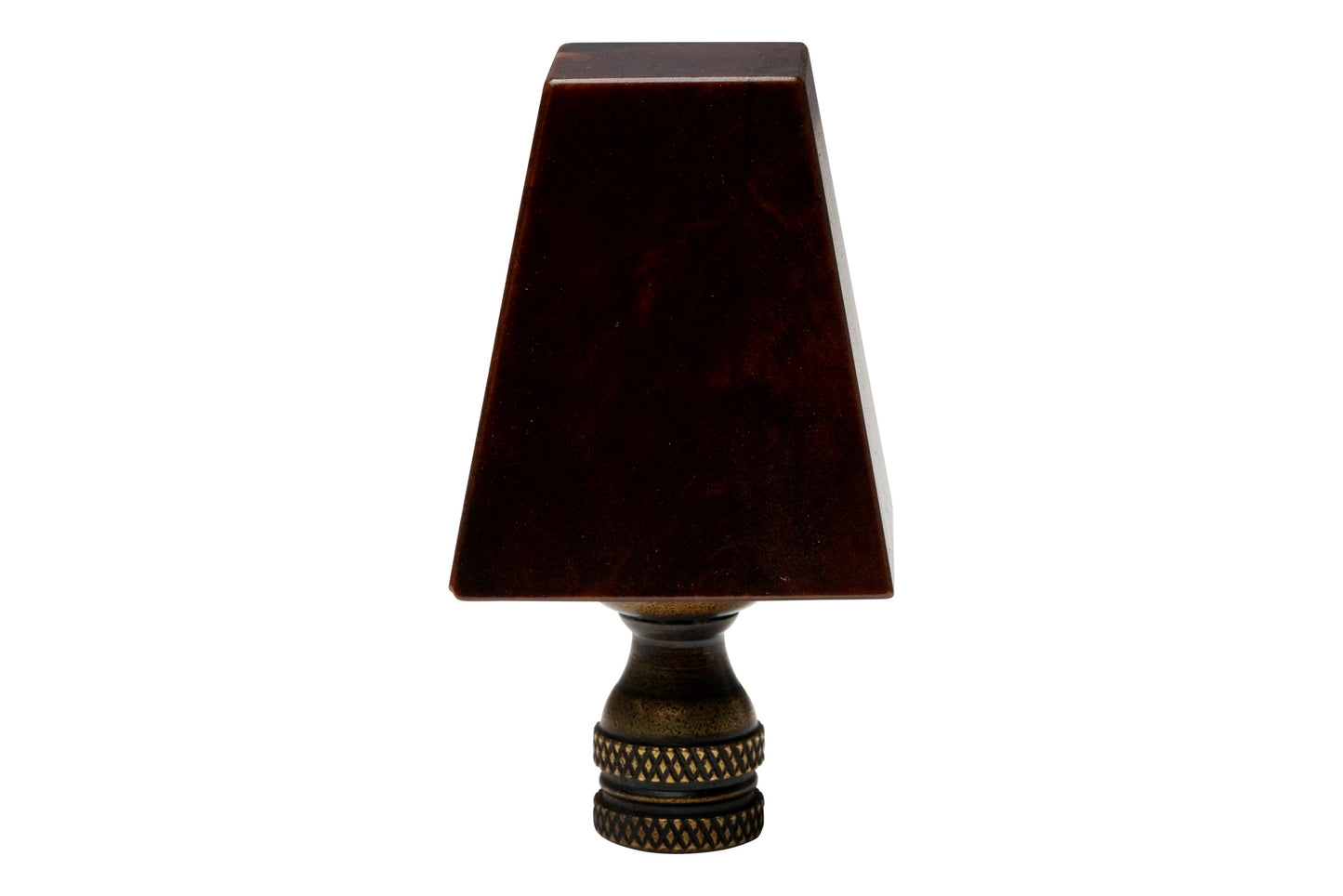 Beautiful Oblong Brown Jade Stone Table Lamp Finial 2.5"