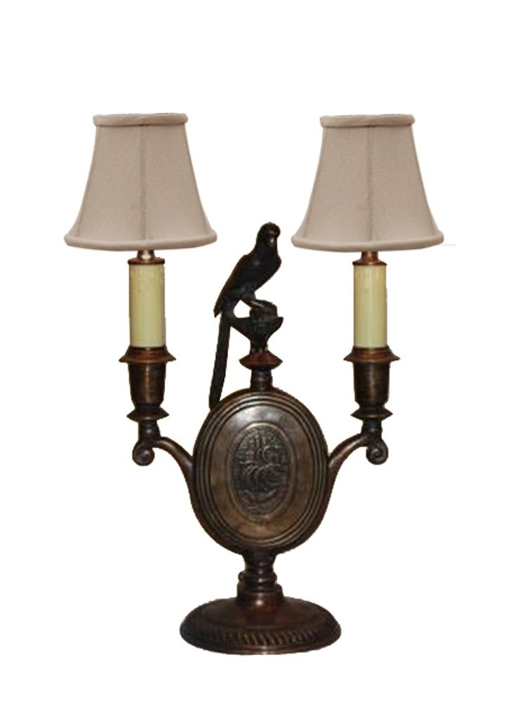 Bronze Bird Candle Style Library Lamp 19"