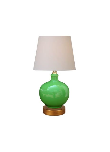 Green Apple Porcelain Mini Vase Lamp 13"