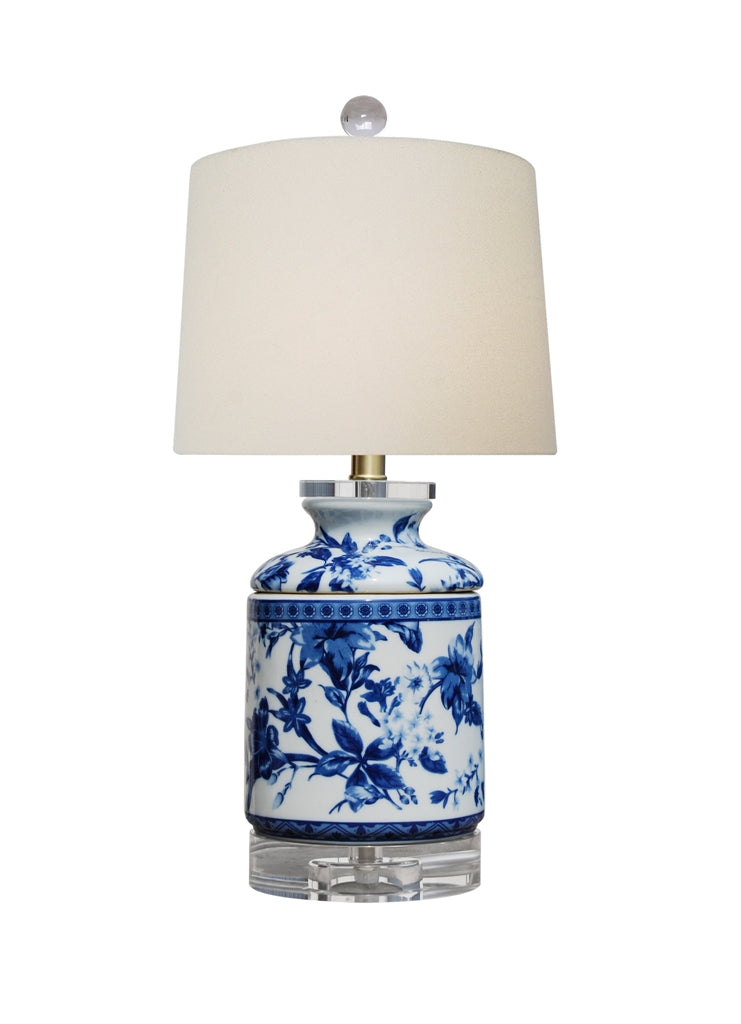 Blue and white Mini Box Table Lamp 17"