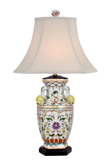 Floral Porcelain Vase Porcelain Table Lamp 28.5
