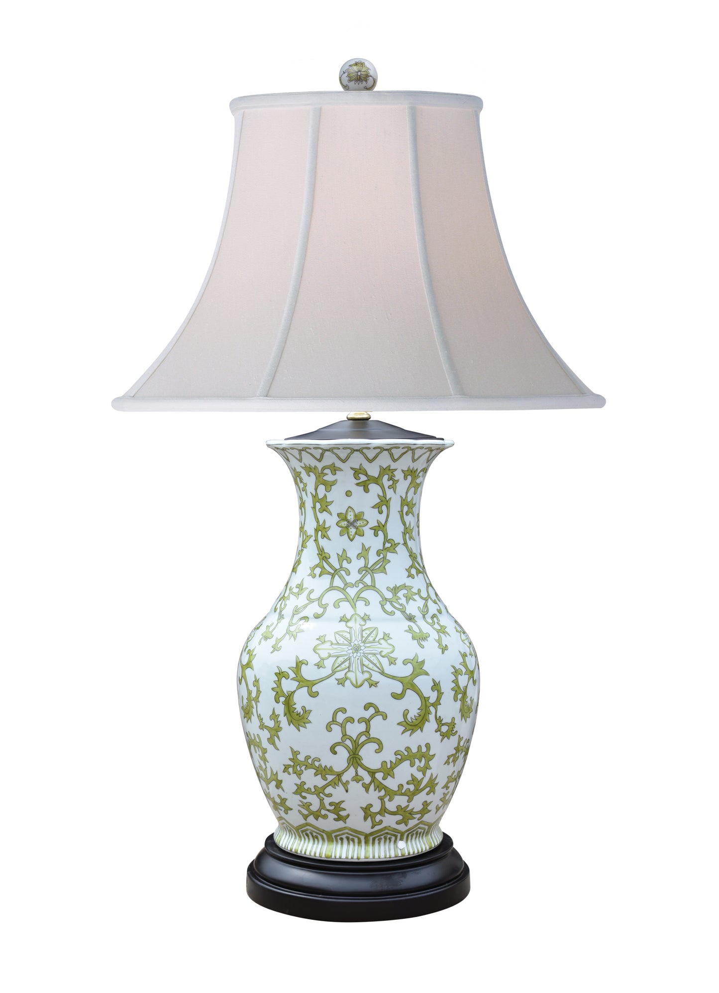 Floral Painted Porcelain Vase Table Lamp 30"