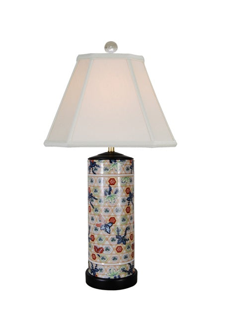 Floral Motif Porcelain Vase Table Lamp 27.5"
