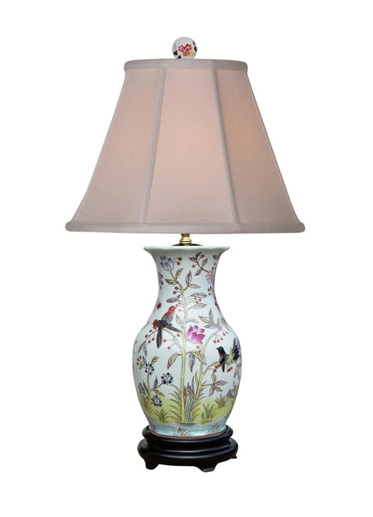 Floral Motif Scallop Vase Table Lamp 27"