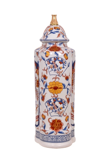 Chinese Porcelain Imari Scallop Ginger Jar Table Lamp Bird Floral Motif 25"