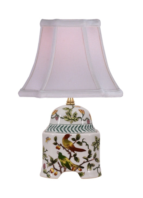 Song bird Porcelain Square Jar Lamp 14"