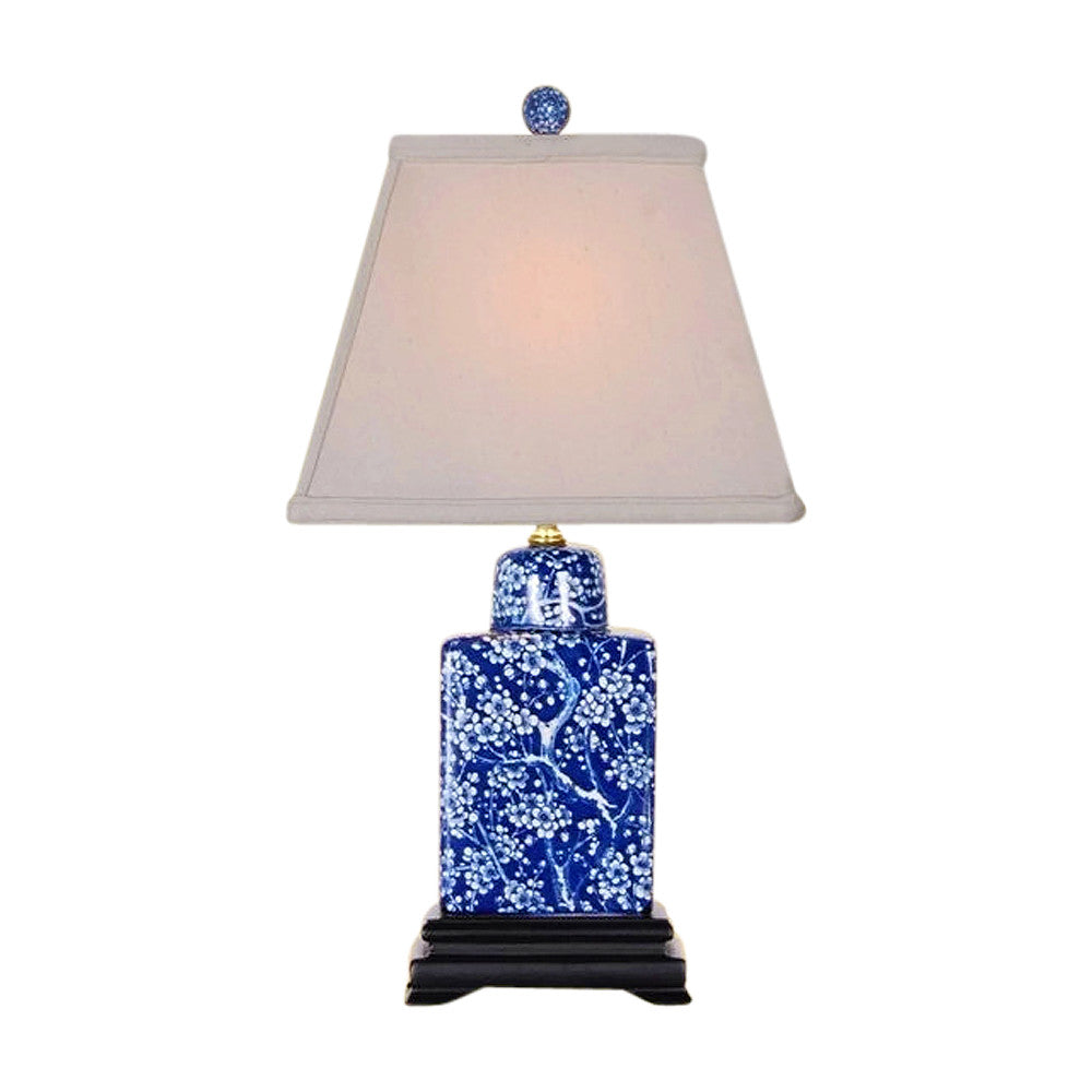 Beautiful Porcelain Blue and White Plum Tree Tea Caddy Lamp