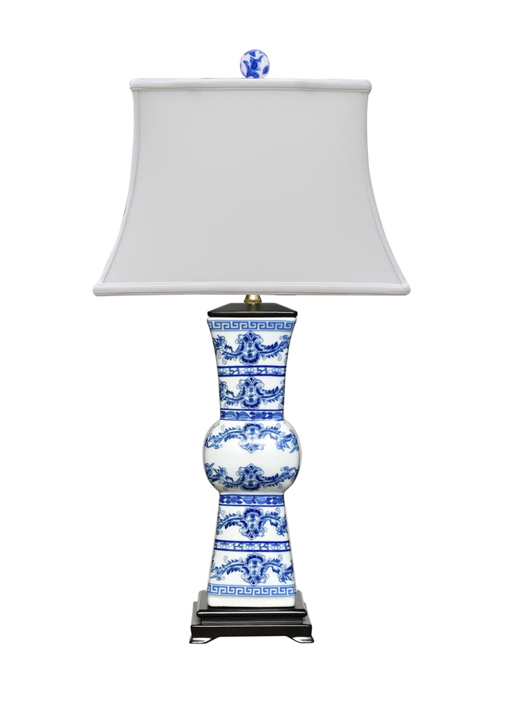 Blue and white Mushroom Vase Porcelain Table Lamp 27"