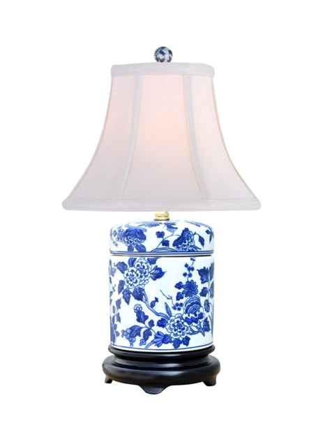 Blue and White Canton Porcelain Jar Table Lamp 18"