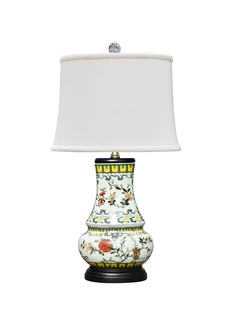 Floral European Style Porcelain Vase Table Lamp 24"
