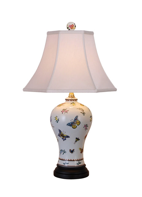 Butterfly Vase Porcelain Lamp 22"