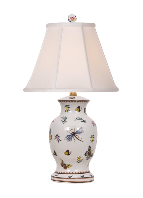 Butterfly Vase Porcelain Lamp 21"