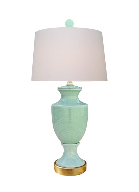 Celadon Porcelain Vase Table Lamp 24"
