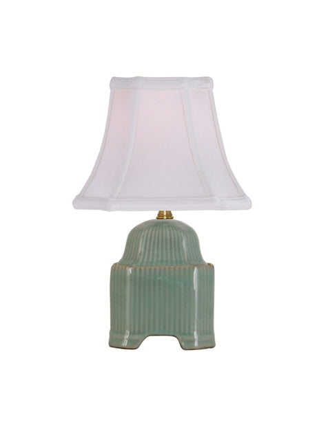 Celadon Square Porcelain Table Lamp 15"