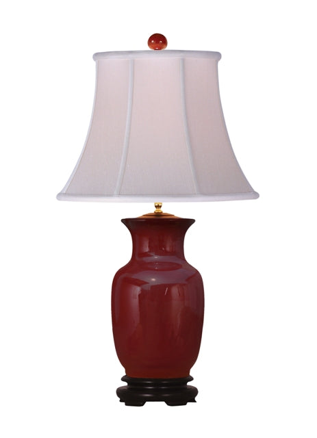 Oxblood Vase Porcelain Table Lamp 31.5"