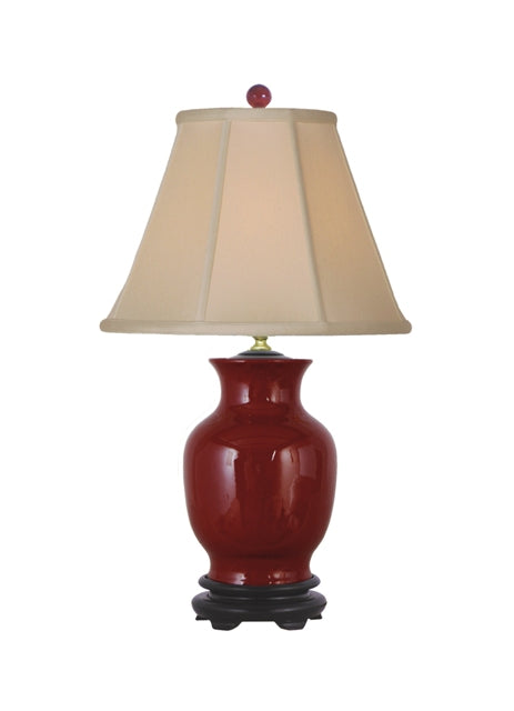 Oxblood Porcelain Vase Table Lamp 20"