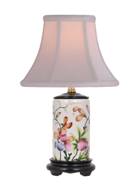 Floral Porcelain Vase Lamp 15"