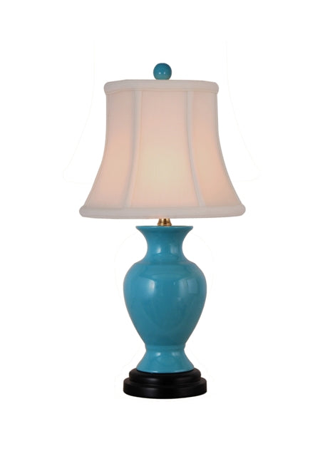 Turqoise Porcelain Vase Lamp 16"