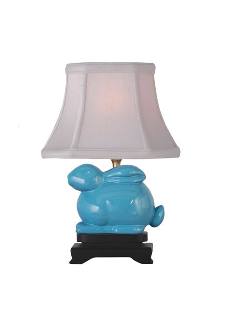Turqoise Bunny Table Lamp 11.5"