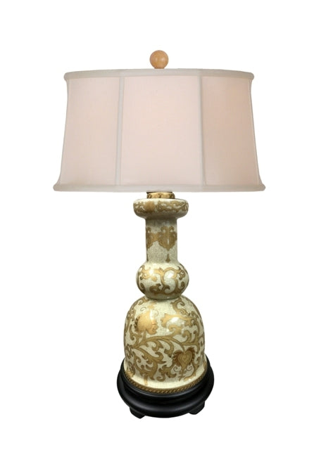 Gold Tapestry Buffet Table Lamp 24"