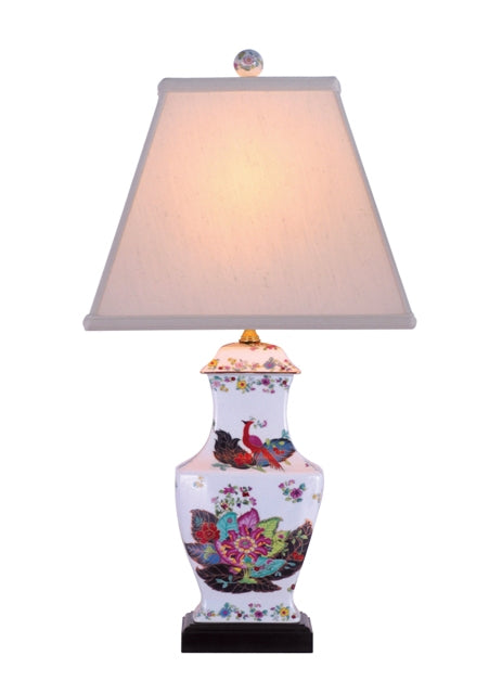 Tobacco Leaf Porcelain Vase Table Lamp 25"