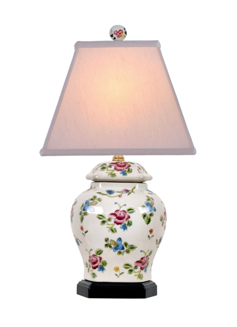Floral Porcelain Jar Table Lamp 20"
