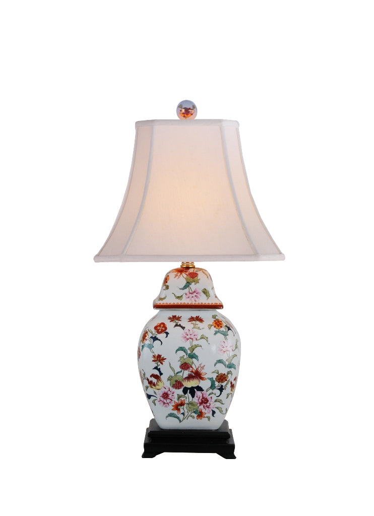Floral Porcelain Jar Table Lamp 22.5"