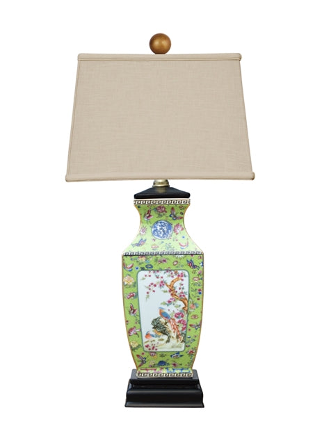 Unique Green Porcelain Vase Table Lamp 21.5"