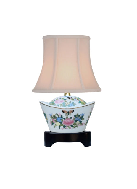 Rose Canton Ingot Jar Lamp 11"