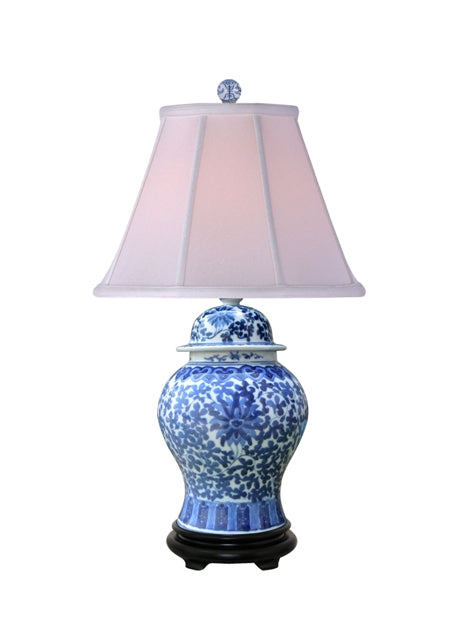 Blue and White Twisted Vine Table Lamp 22"