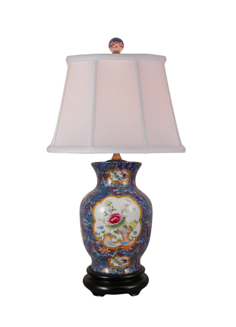 Floral Vase Porcelain Table Lamp 21.5"
