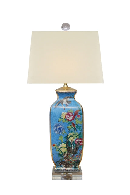 Square Vase Porcelain Table Lamp 26"