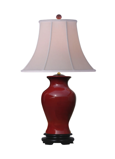 Oxblood Porcelain Vase Table Lamp 27.5"
