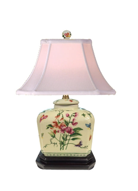 Floral Porcelain Jar Table Lamp 19"