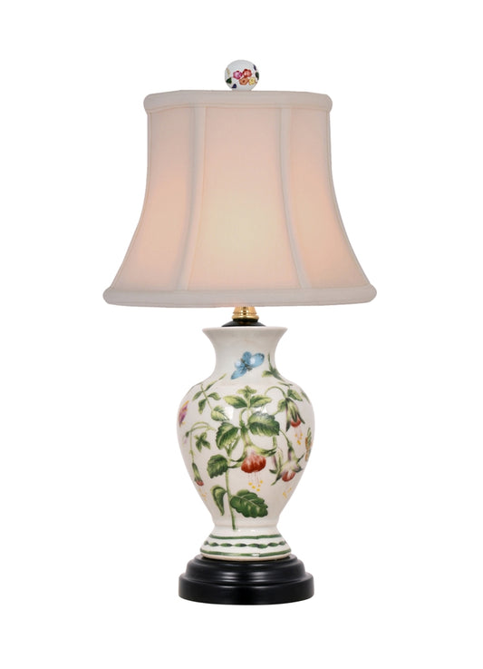Floral Porcelain Vase Mini Lamp 16"