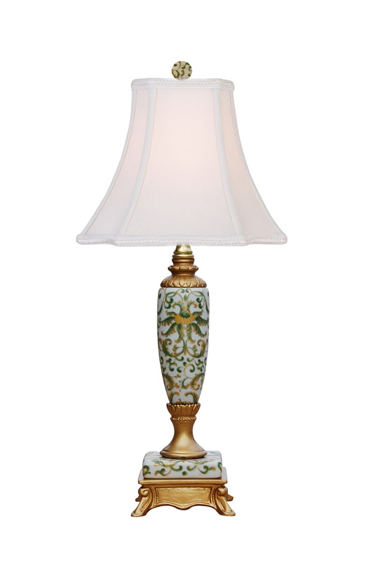Floral Vine Porcelain Secretary Lamp 18.5"