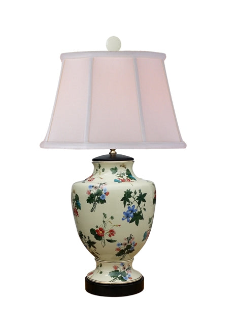 Floral Porcelain Urn Table Lamp 26.5"