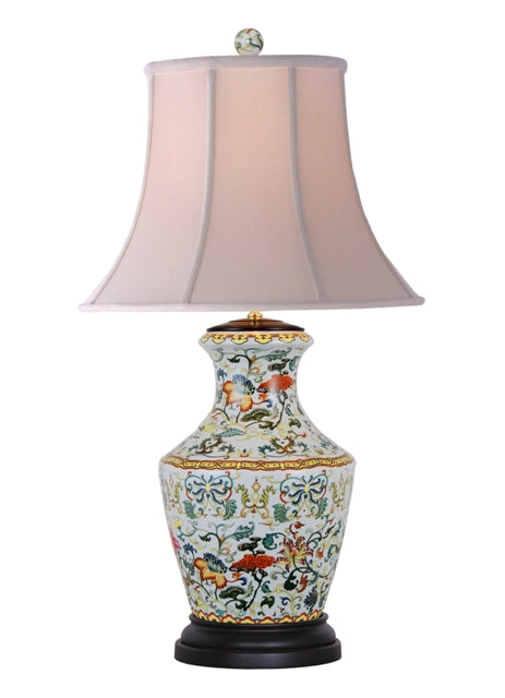 Floral Porcelain Vase Table Lamp 31"