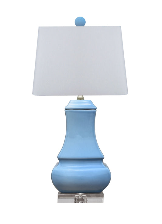 Ice Blue Porcelain Vase Table Lamp 25"