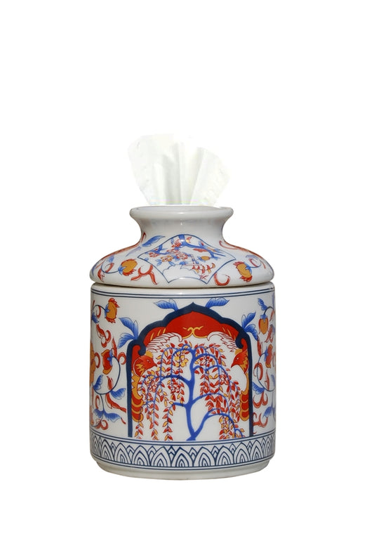 Porcelain Imari Style Tissue Holder