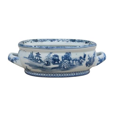 Blue and white blue Willow Porcelain Cachepot