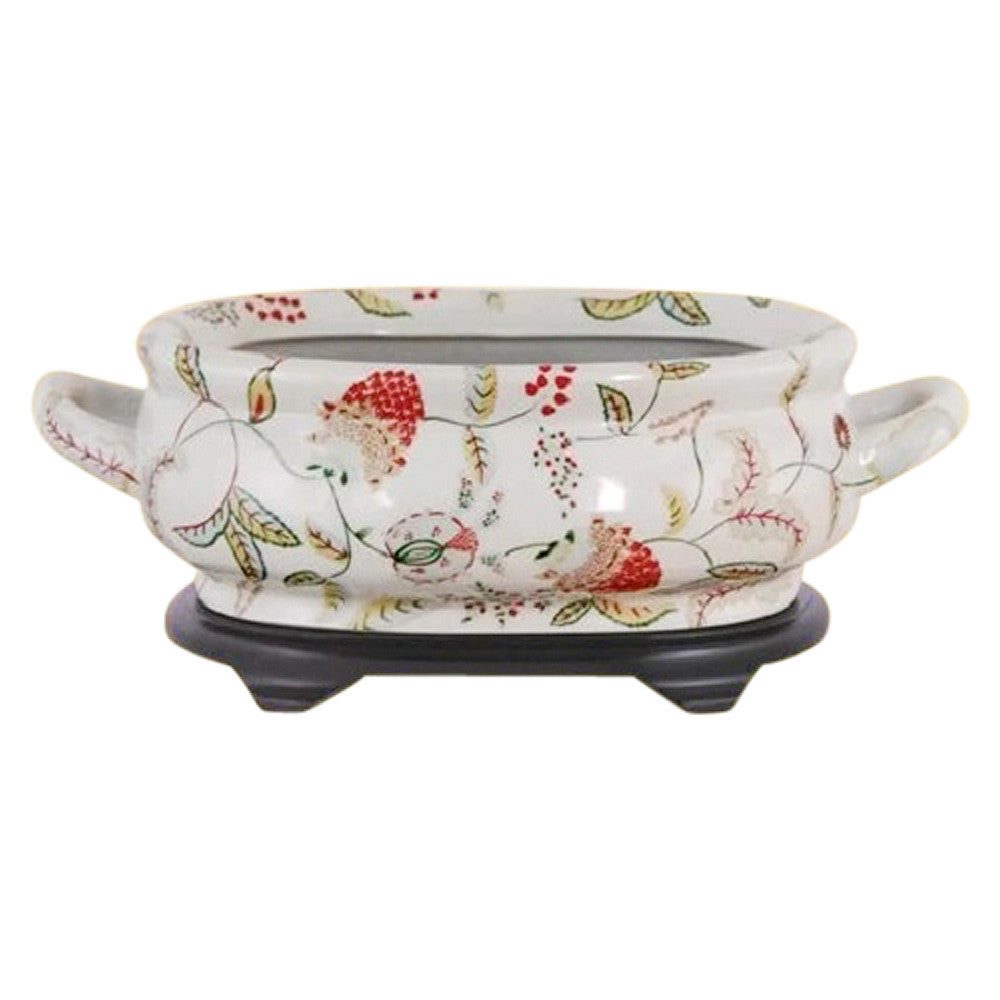 Beautiful Chinese Floral Berry Porcelain Foot Bath Basin Pot