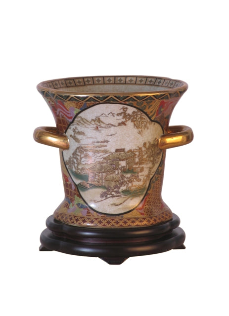 Satsuma Porcelain Ring Pot Vase