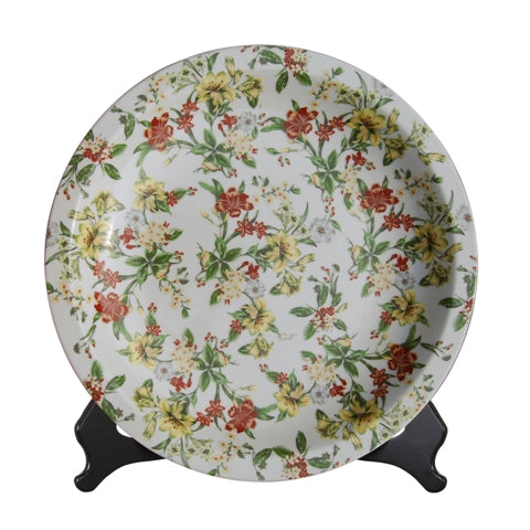 Floral Patterned Porcelain Plate 18" Diameter