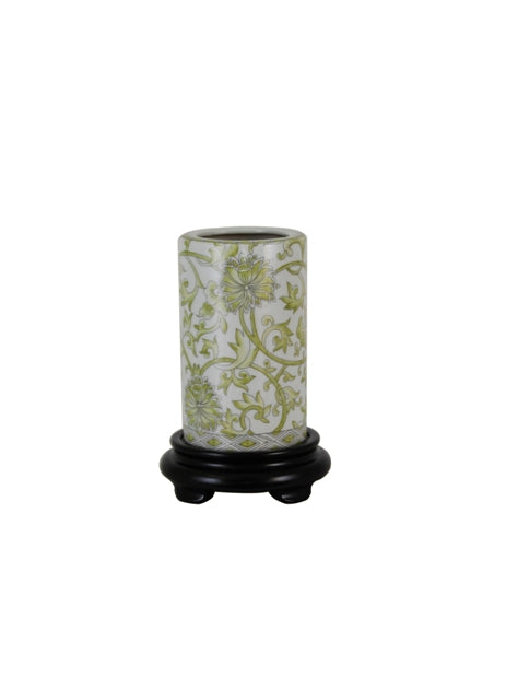 White and Green Twisted Lotus Porcelain Pend Holder (Stand not included)